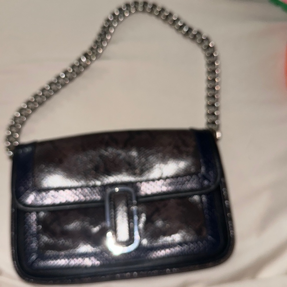Marc Jacob flap shoulder snake leather trim